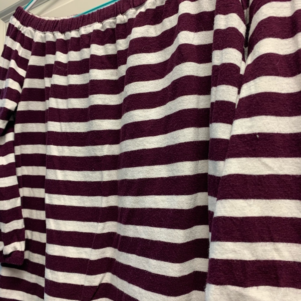 J. Crew Striped Off-the-Shoulder Top